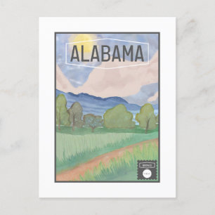 Alabama Postcard - Watercolor Design