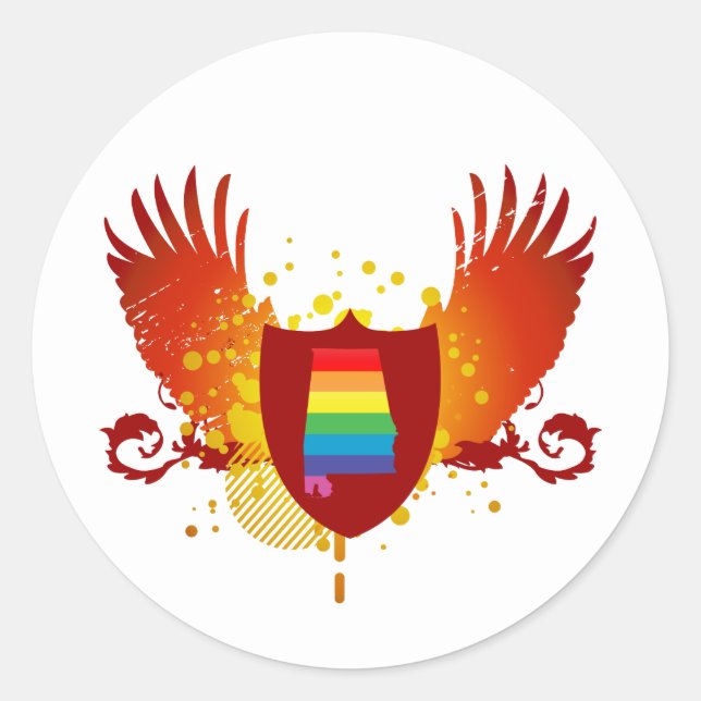 alabama pride crest classic round sticker (Front)