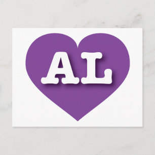 Alabama Purple Heart - I Love AL Postcard