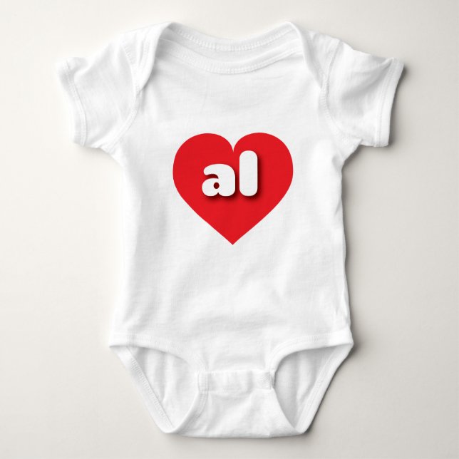 Alabama red heart - I love al Baby Bodysuit (Front)