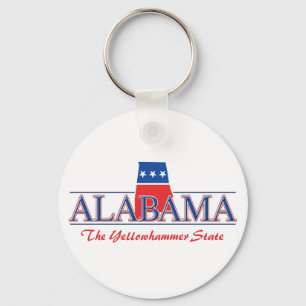 Alabama Red White & Blue Keychain