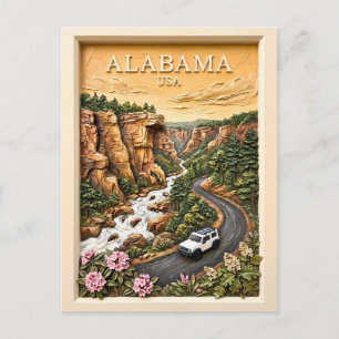 Alabama Road Trip River Canyon Vintage Landscape Postcard
