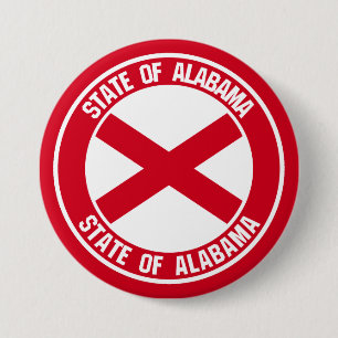 Alabama Round Emblem 7.5 Cm Round Badge