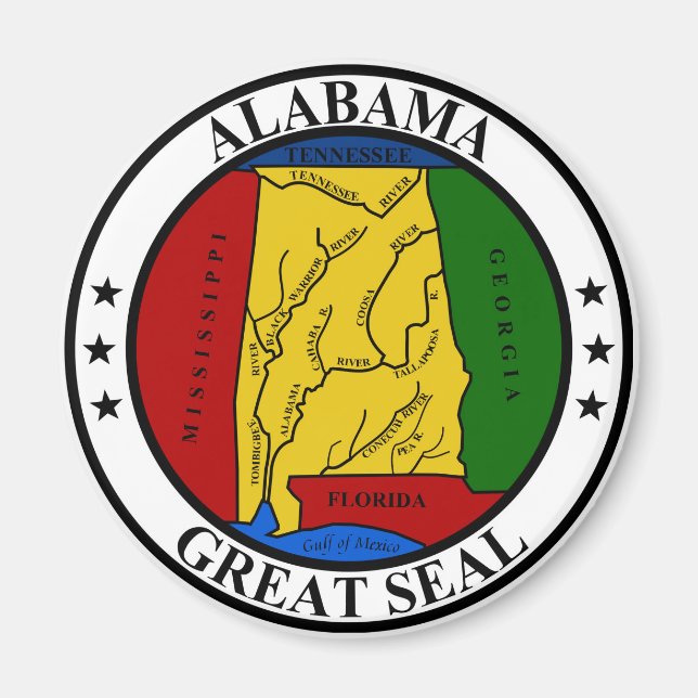 Alabama seal united states america flag symbol rep magnet (Front)