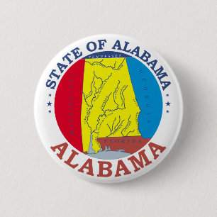 Alabama sign 6 cm round badge