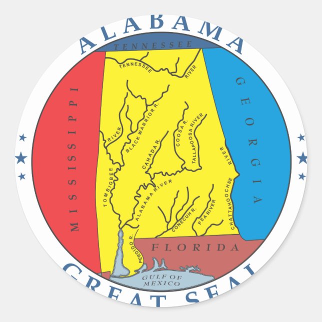 Alabama sign classic round sticker (Front)