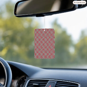 Alabama Silhouette Chequered Pattern Red Grey Car Air Freshener