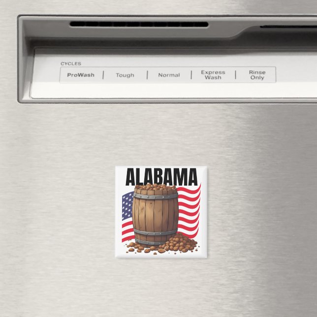 Alabama Square Magnet (In Situ (Dishwasher))