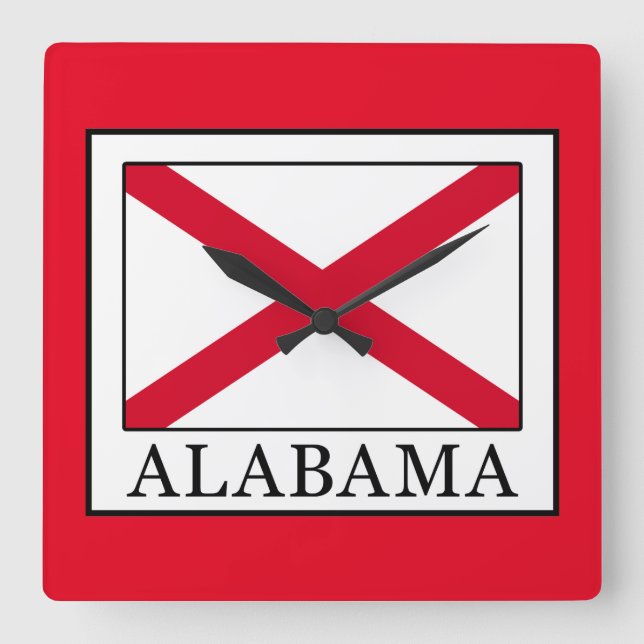 Alabama Square Wall Clock (Front)