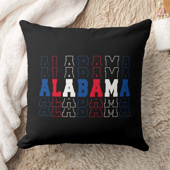 Alabama Stacked Word Art Cushion (Blanket)