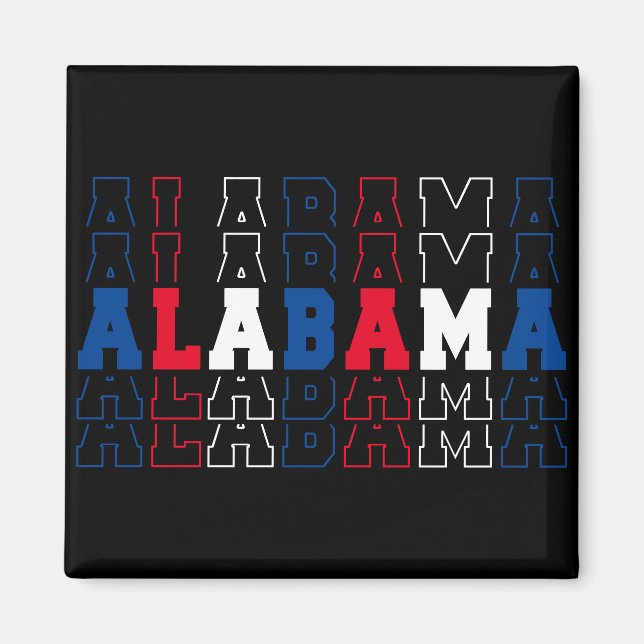 Alabama Stacked Word Art Magnet (Front)
