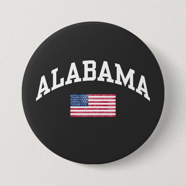 Alabama state  7.5 cm round badge (Front)