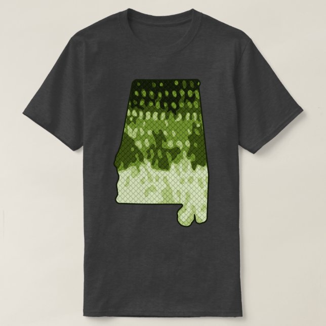 Alabama State Bass Fishing Colour Pattern Art T-Shirt (Design Front)