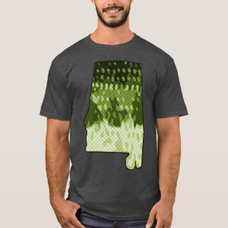 Alabama State Bass Fishing Colour Pattern Art T-Shirt