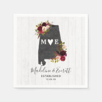 Alabama State Destination Rustic Wedding Monogram