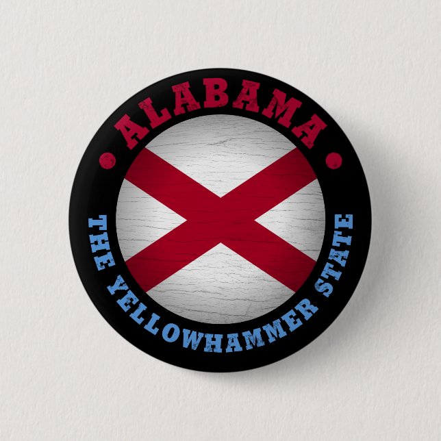 ALABAMA STATE FLAG 6 CM ROUND BADGE (Front)