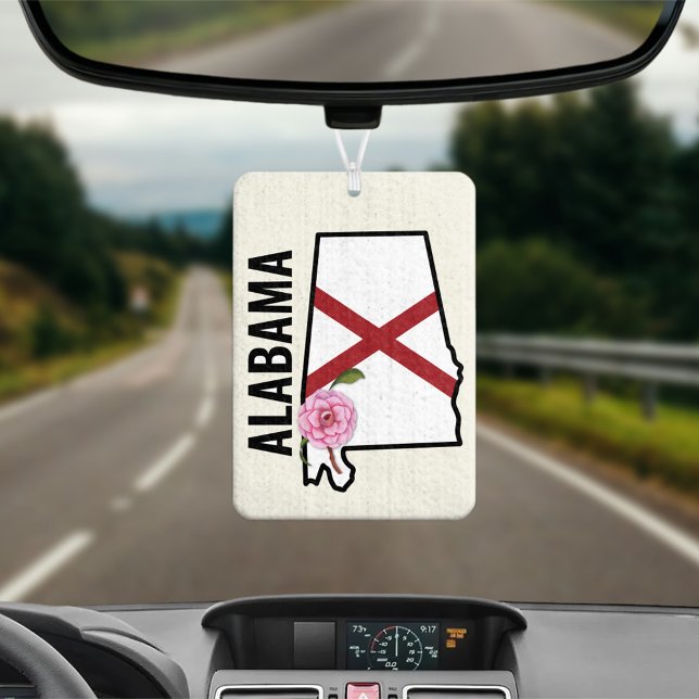 Alabama State Flag and Flower Camellia Car Air Freshener (Creator Uploaded)