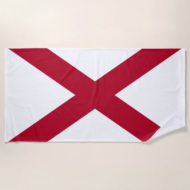 Alabama State Flag Beach Towel (Front)