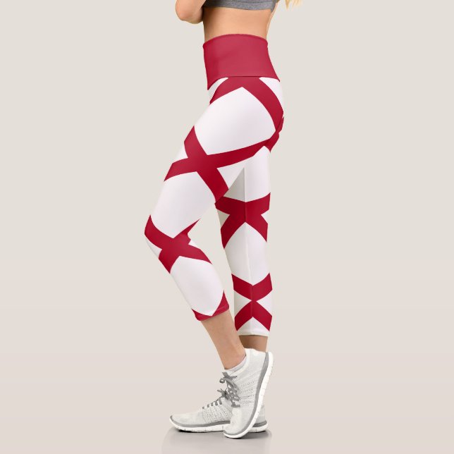 Alabama State Flag Capri Leggings (Left)
