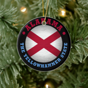 ALABAMA STATE FLAG CERAMIC ORNAMENT