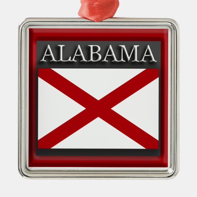 Alabama State Flag Christmas Ornament (Front)