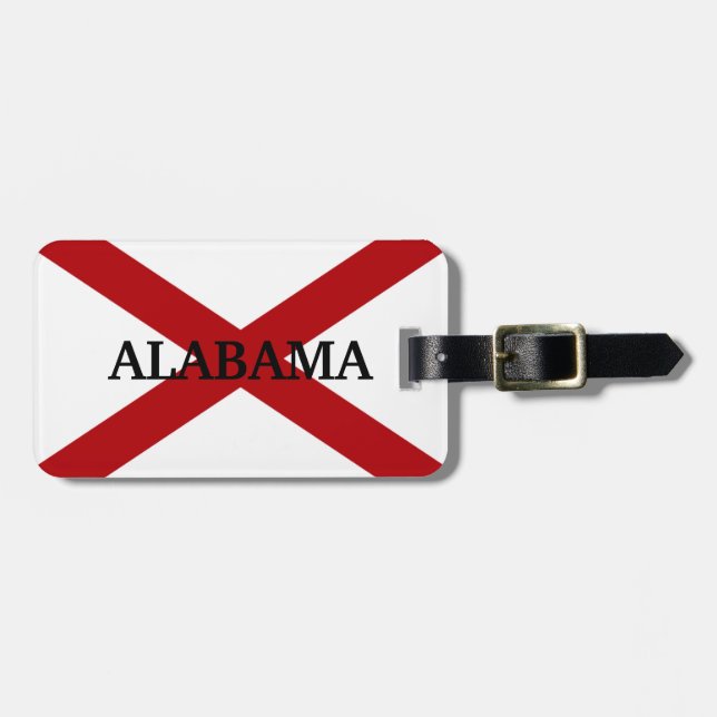 Alabama State Flag Custom Luggage Tag (Front Horizontal)