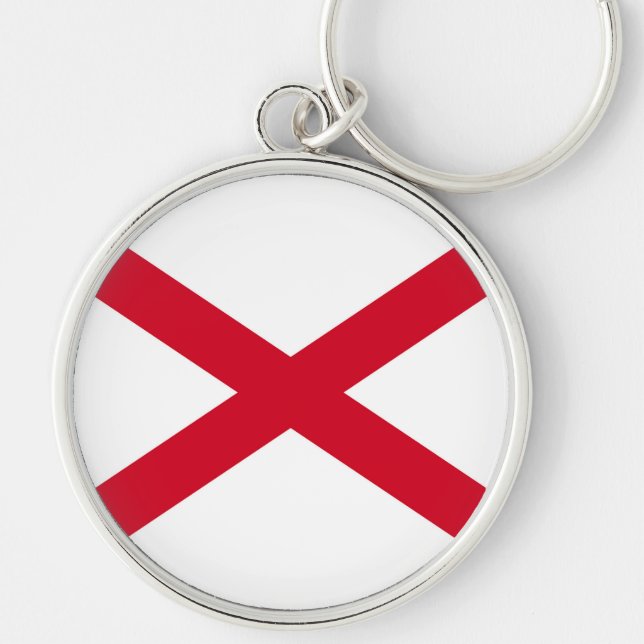 Alabama State Flag Design Decor Key Ring (Front)