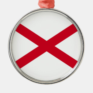 Alabama State Flag Design Decor Metal Ornament