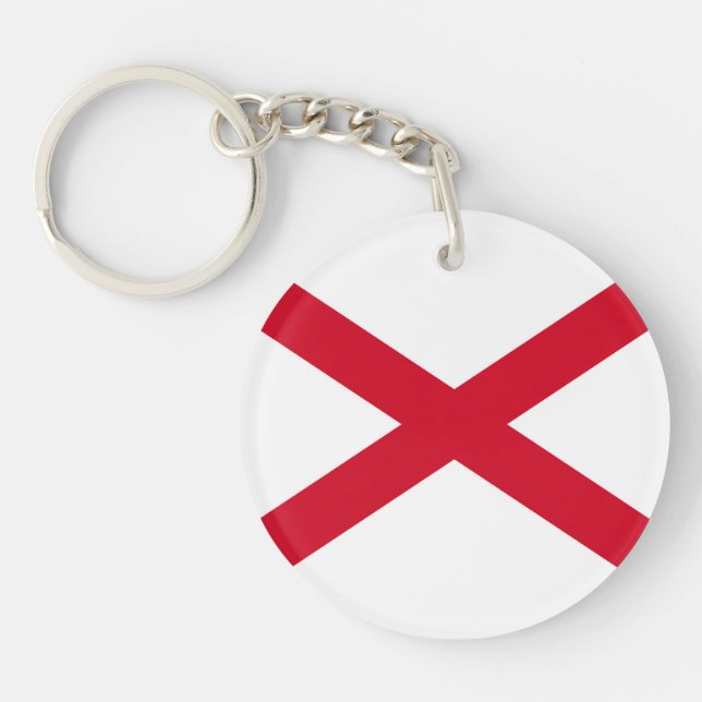 Alabama State Flag Design Key Ring (Front)