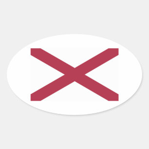 Alabama State Flag Oval Sticker