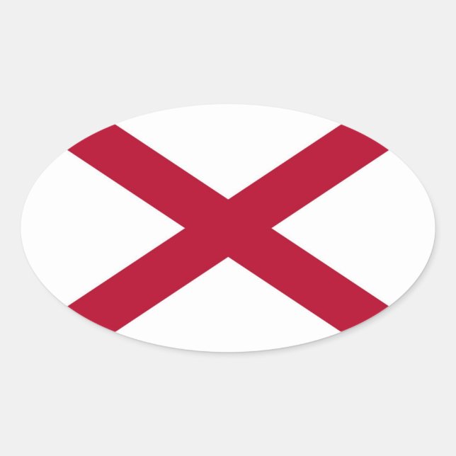 Alabama State flag Oval Sticker (Front)