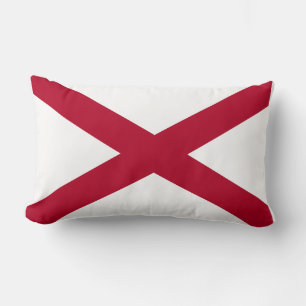 Alabama State Flag Print Patriotic Lumbar Cushion