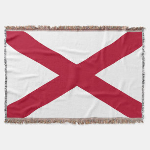 Alabama State Flag Print Patriotic Throw Blanket