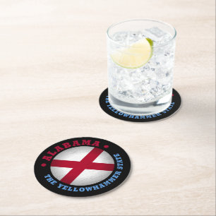 ALABAMA STATE FLAG ROUND PAPER COASTER
