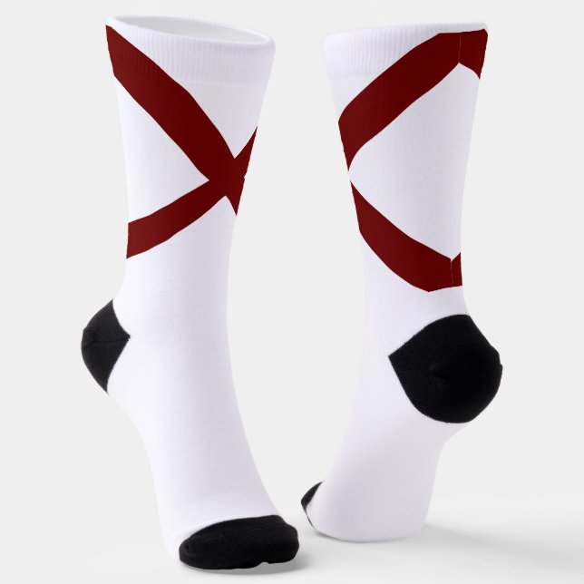 Alabama State flag Socks (Angled)