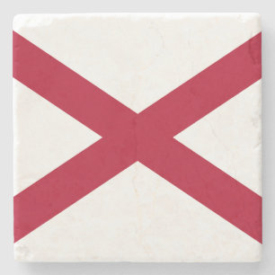 Alabama State Flag Stone Coaster