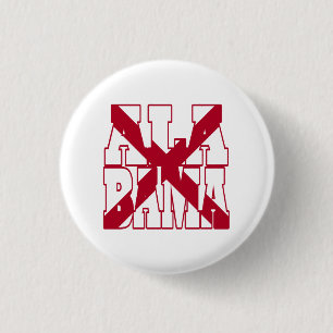 Alabama state flag text 3 cm round badge