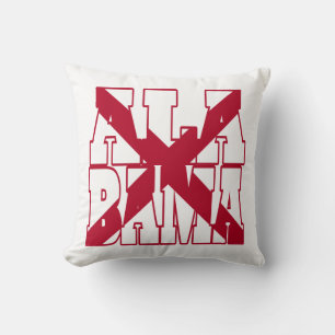 Alabama state flag text cushion