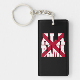 Alabama state flag text key ring
