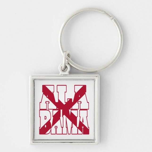 Alabama state flag text key ring (Front)