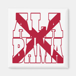 Alabama state flag text magnet