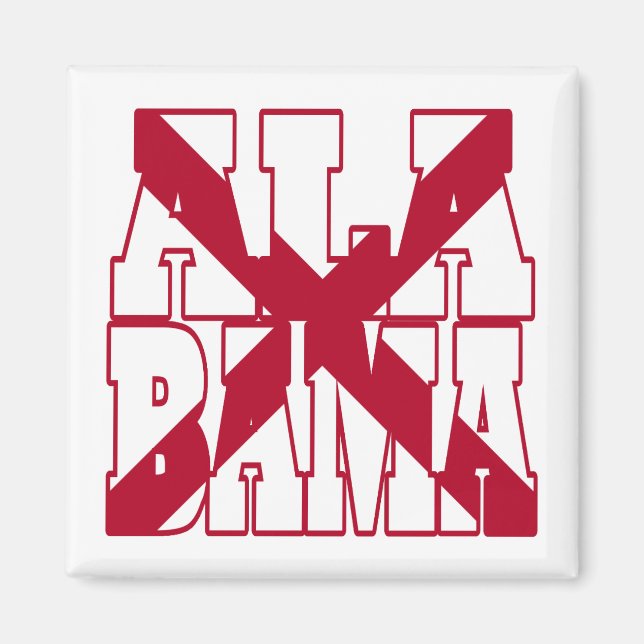 Alabama state flag text magnet (Front)