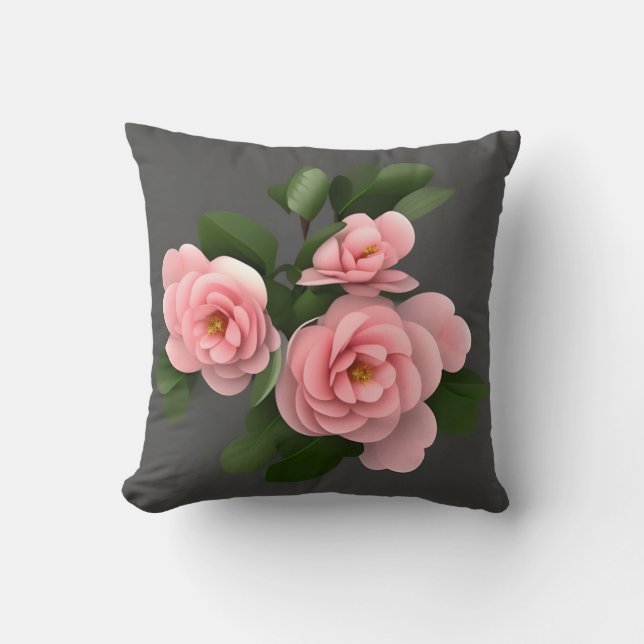 Alabama State Flower - Camellia Cushion (Front)