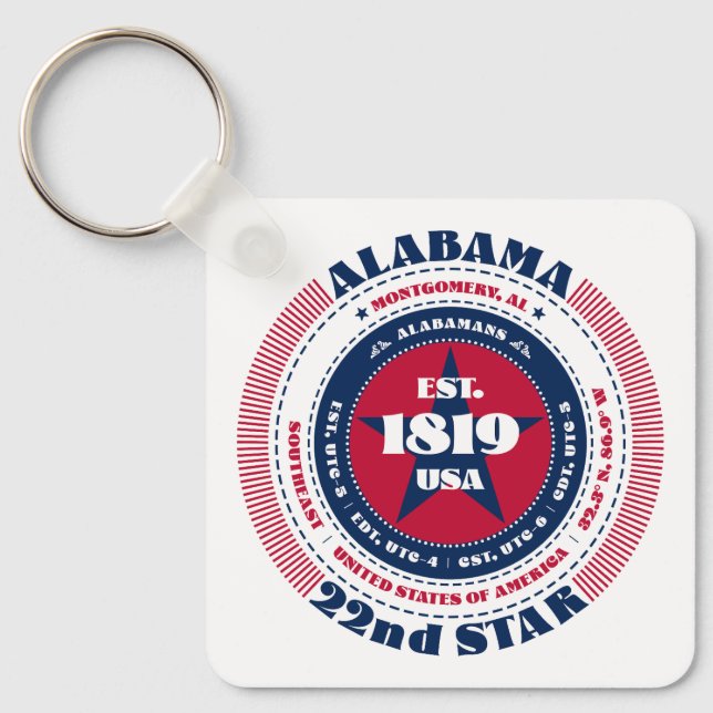 Alabama State Keychain (Front)