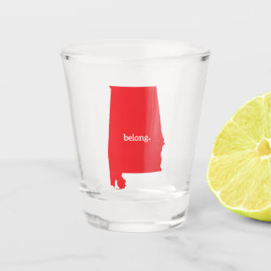 Alabama State Map Belong Shot Glass