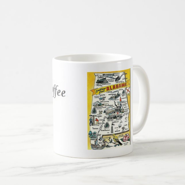 Alabama State Map Coffee Mug (Front Right)