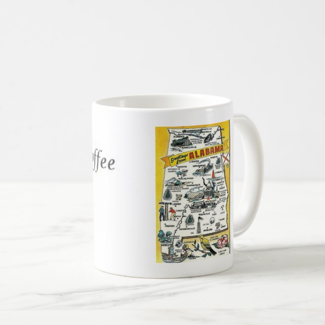 Alabama State Map Coffee Mug (Front Right)