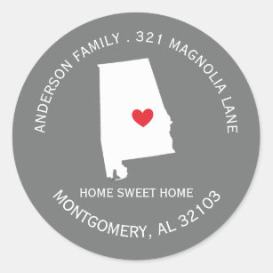 ALABAMA State   New Home Address Label Sticker