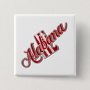 Alabama State Outline Tiny 15 Cm Square Badge