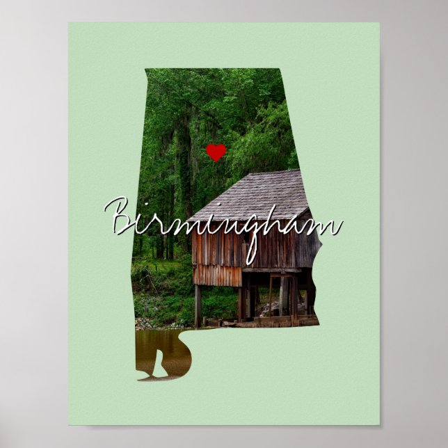 Alabama State Photo insert and town name Poster (Front)